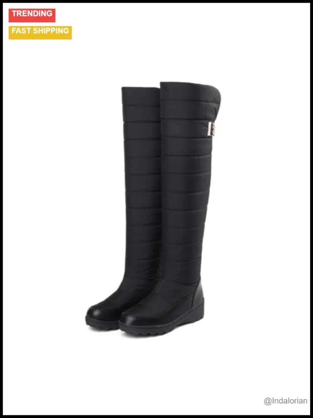 Warm Fur Lined Over The Knee Snow Boots Waterproof Thick Sole